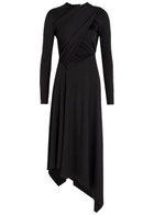 Victoria Beckham Draped Stretch-jersey Midi Dress Black