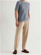 GIORGIO ARMANI - Striped Cotton-Jacquard T-Shirt - Gray - IT 46