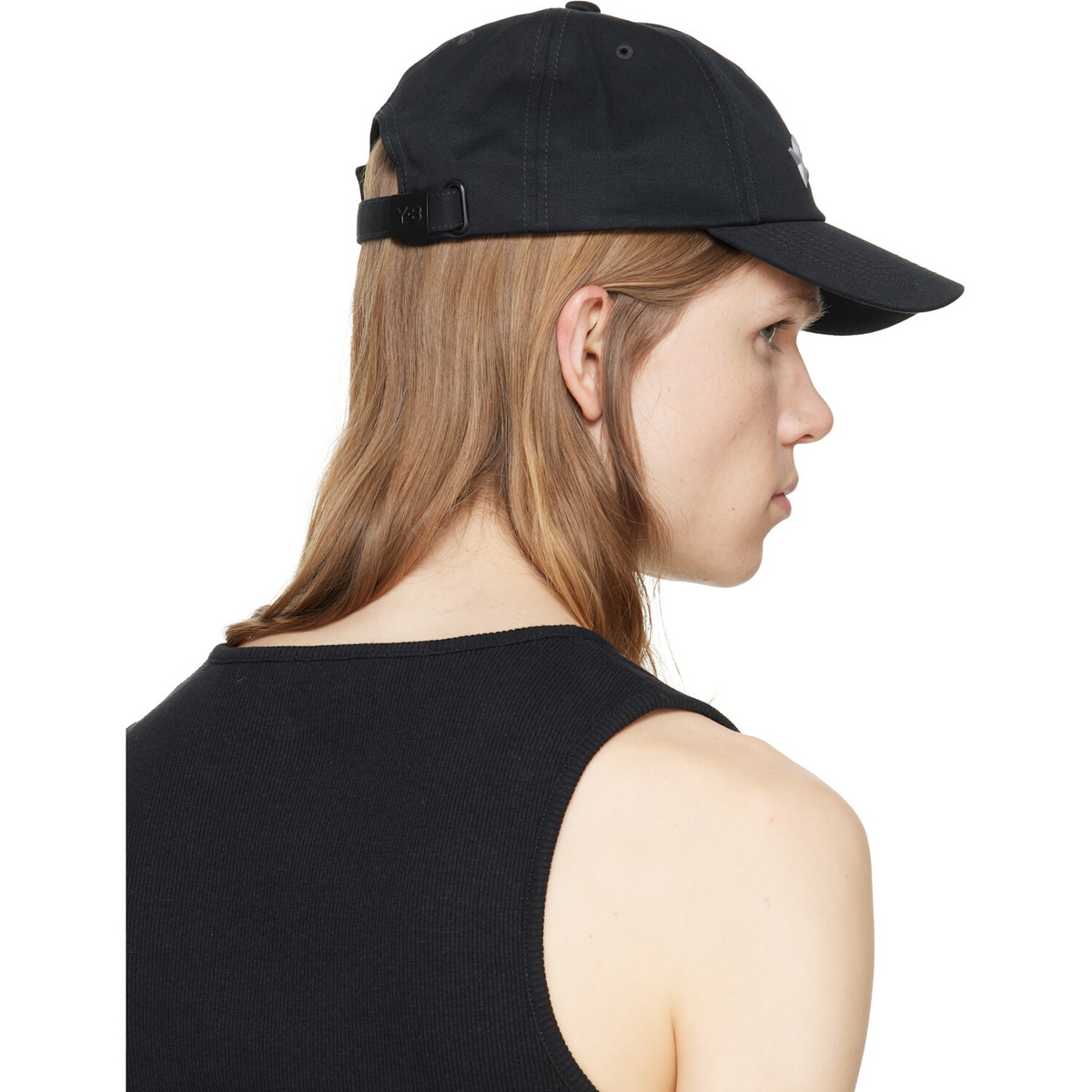 Y-3 Black Graphic Logo Cap