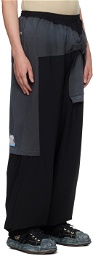 Miharayasuhiro Black & Gray Combined Sweatpants