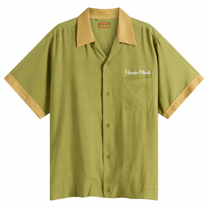 Photo: Human Made Men's Chain Stitched Bowling Shirt in Green