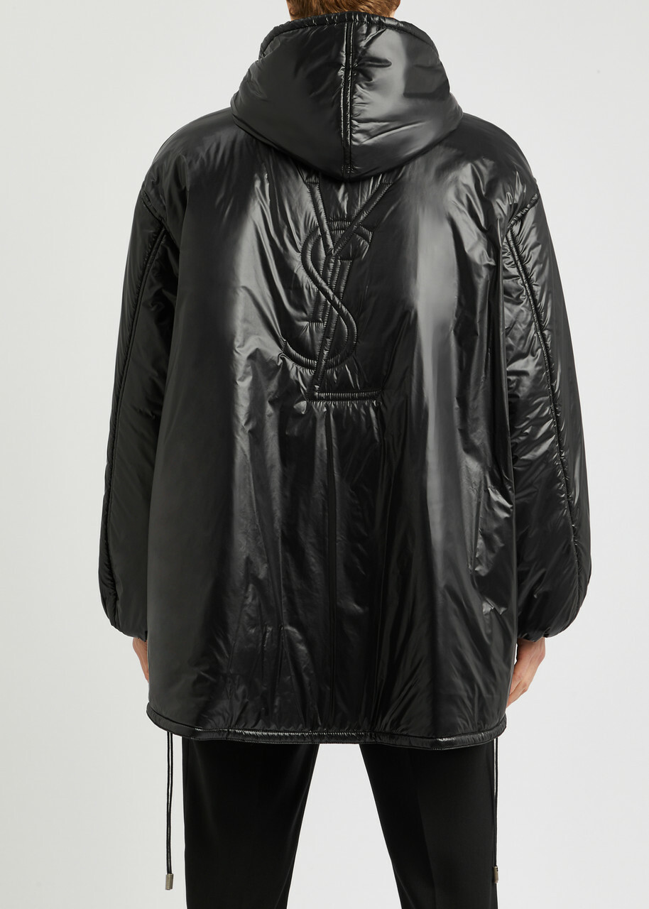 Saint Laurent Cassandre Half-zip Shell Jacket Black Saint Laurent