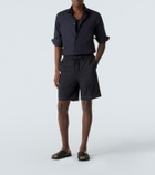 Brioni Criss-Cross leather slides