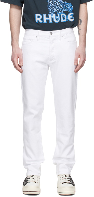 Photo: Rhude White Classic Fit Jeans