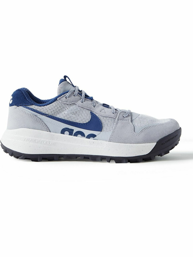 Photo: Nike - ACG Lowcate Suede- and Rubber-Trimmed Mesh Sneakers - Gray