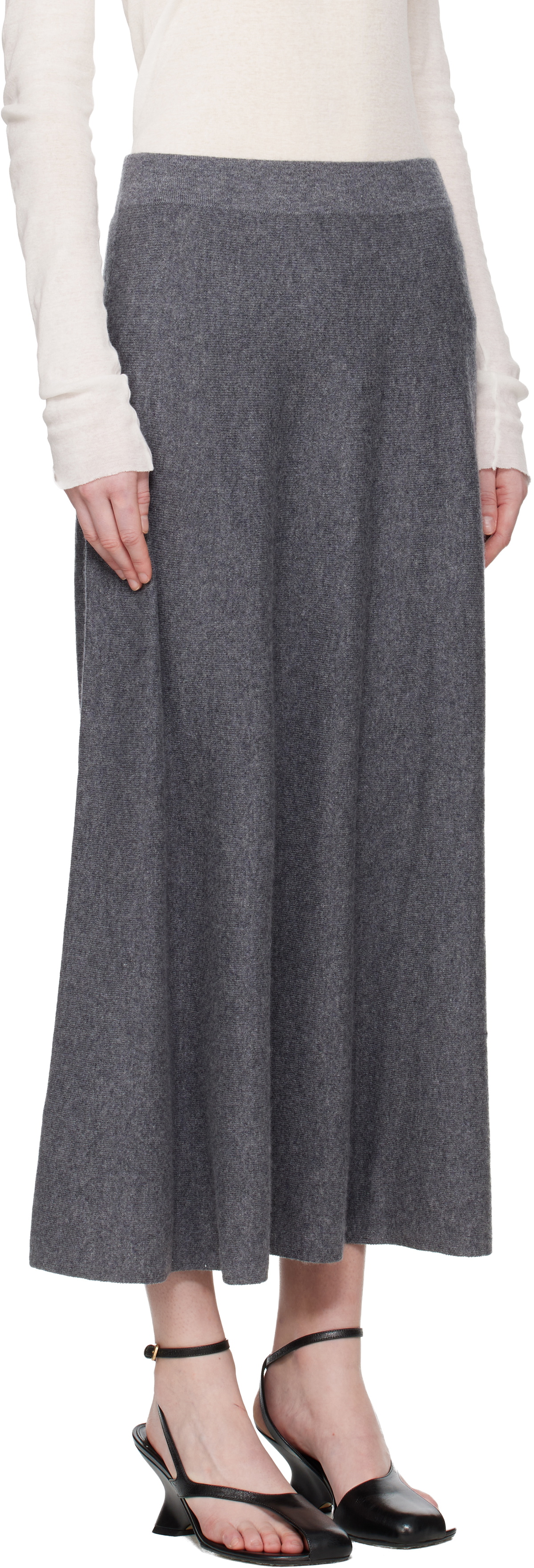 LISA YANG Gray Torie Midi Skirt