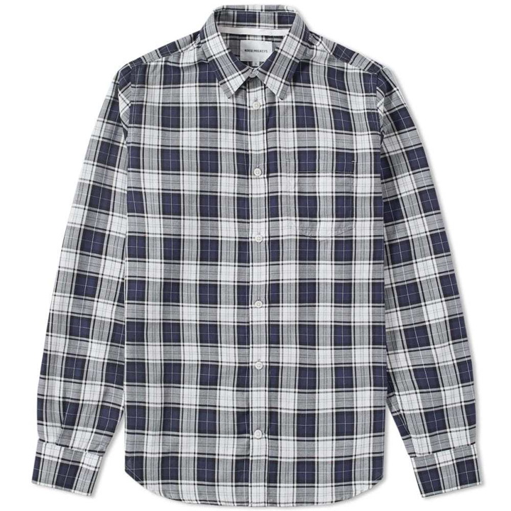 Photo: Norse Projects Osvald Soft Check Shirt Blue