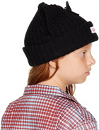 Charles Jeffrey Loverboy SSENSE Exclusive Kids Black Chunky Ears Beanie