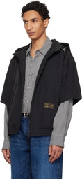 WOOYOUNGMI Black Layered Windbreaker Jacket