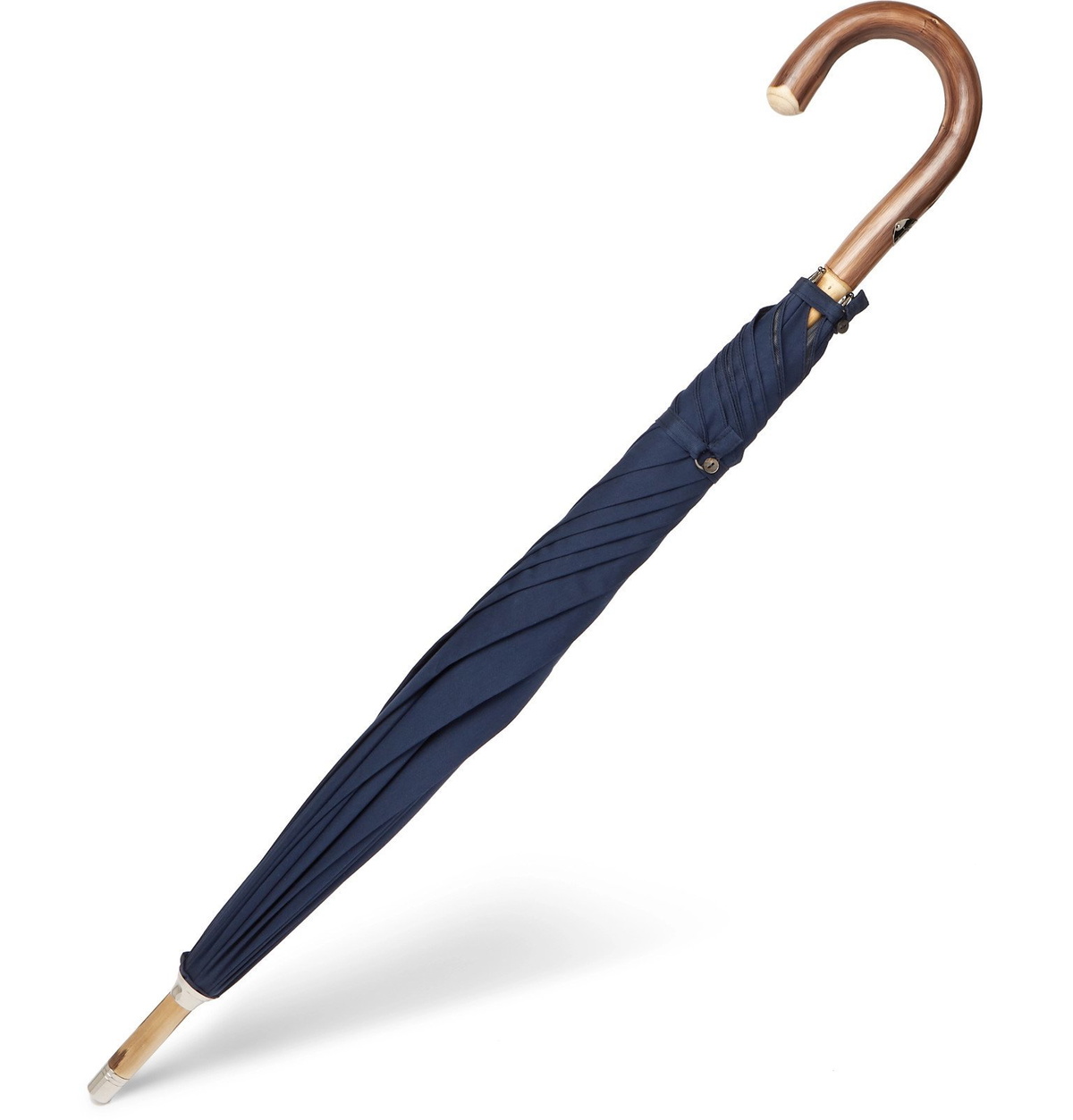 Francesco Maglia - Chestnut Wood-Handle Umbrella - Blue