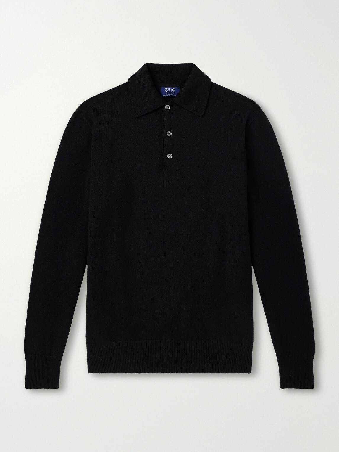 William Lockie - Wool Polo Sweater - Black