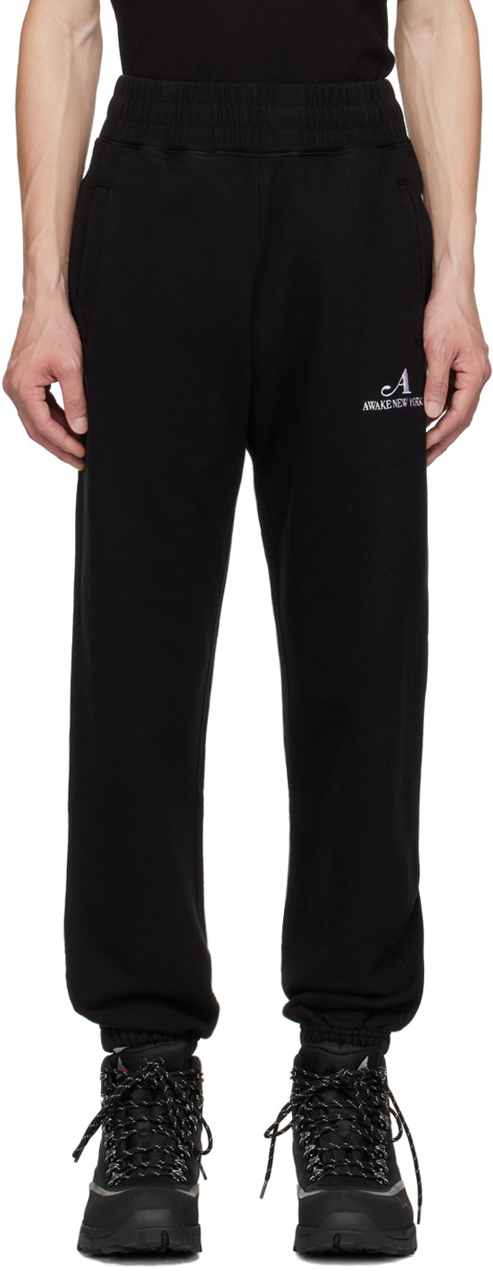 Awake NY Black Embroidered Sweatpants