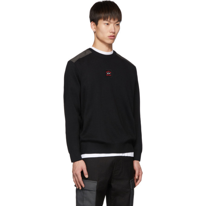 LQQK Studio for Paul and Shark Black Patch Sweater