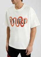 Amiri Snake Printed Cotton T-shirt Ivory