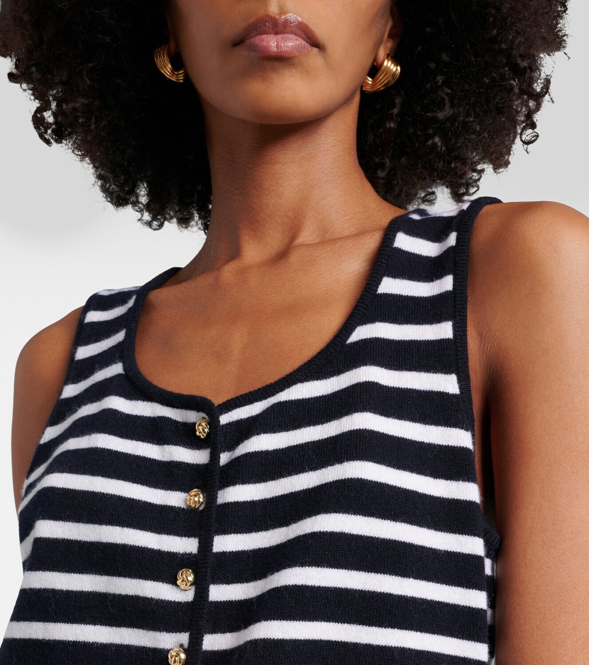 Jardin des Orangers Striped cashmere sweater vest