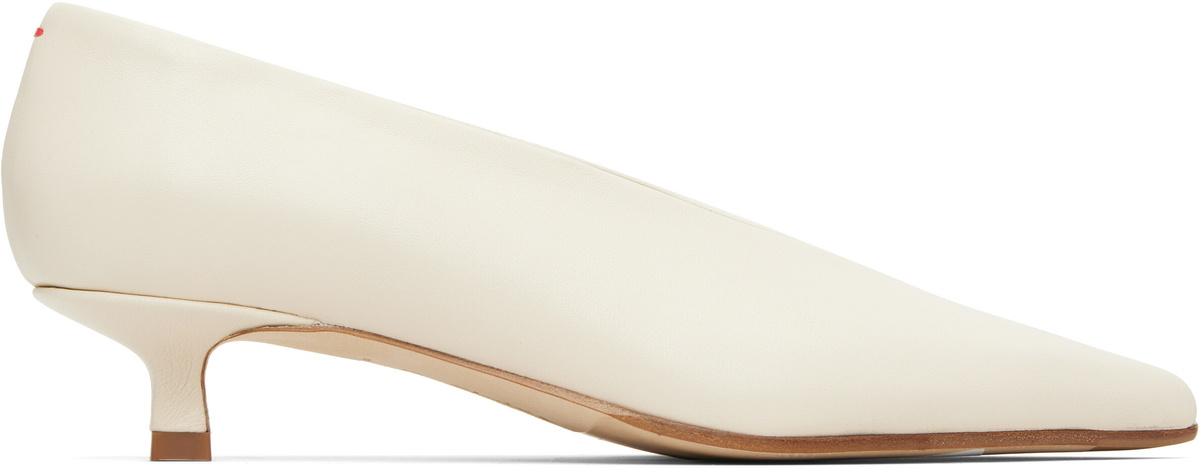 Aeyde Off-White Clara Pointed-Toe Heels