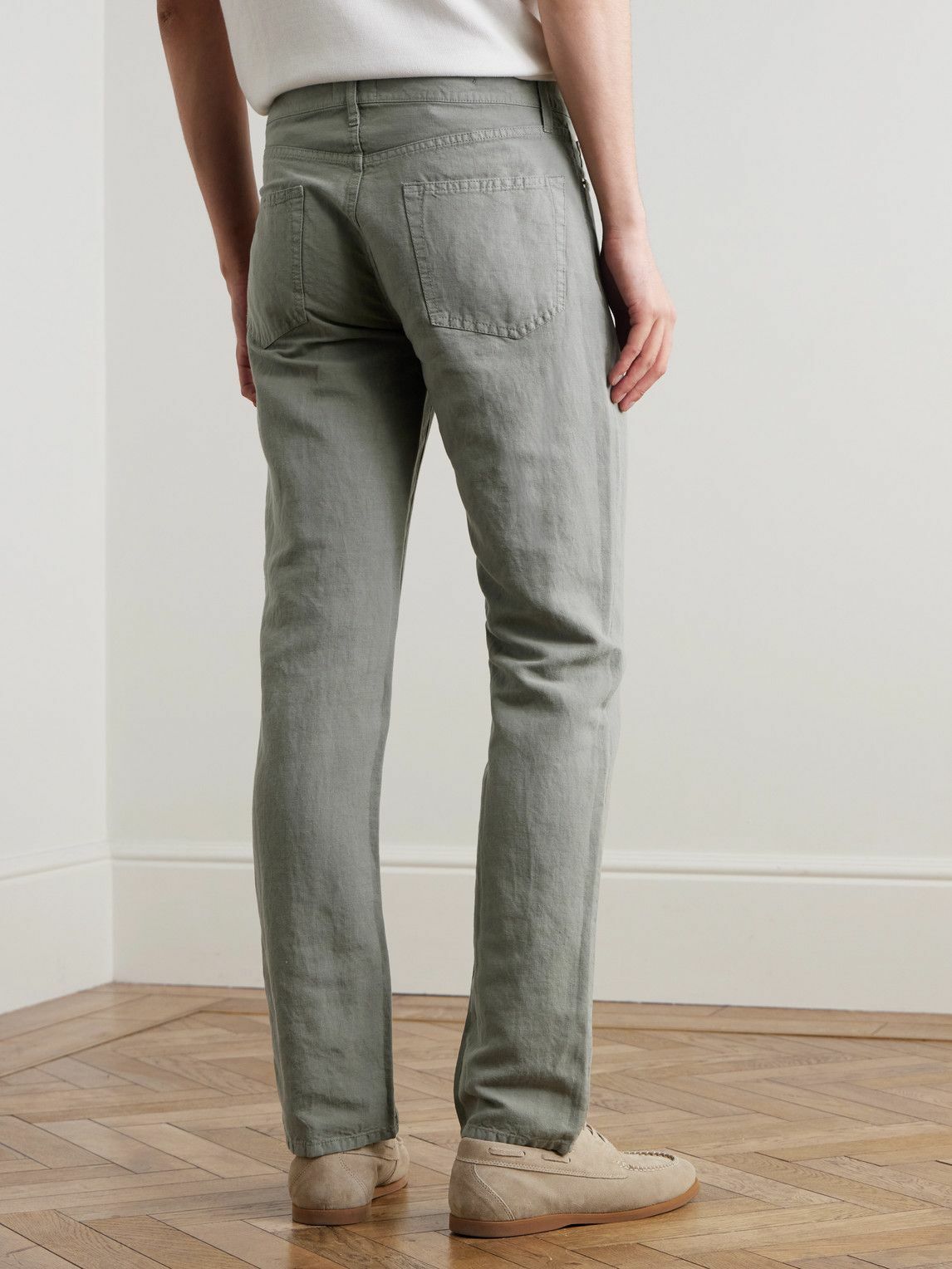 Sid Mashburn - Straight-Leg Hemp and Cotton-Blend Canvas Trousers - Green