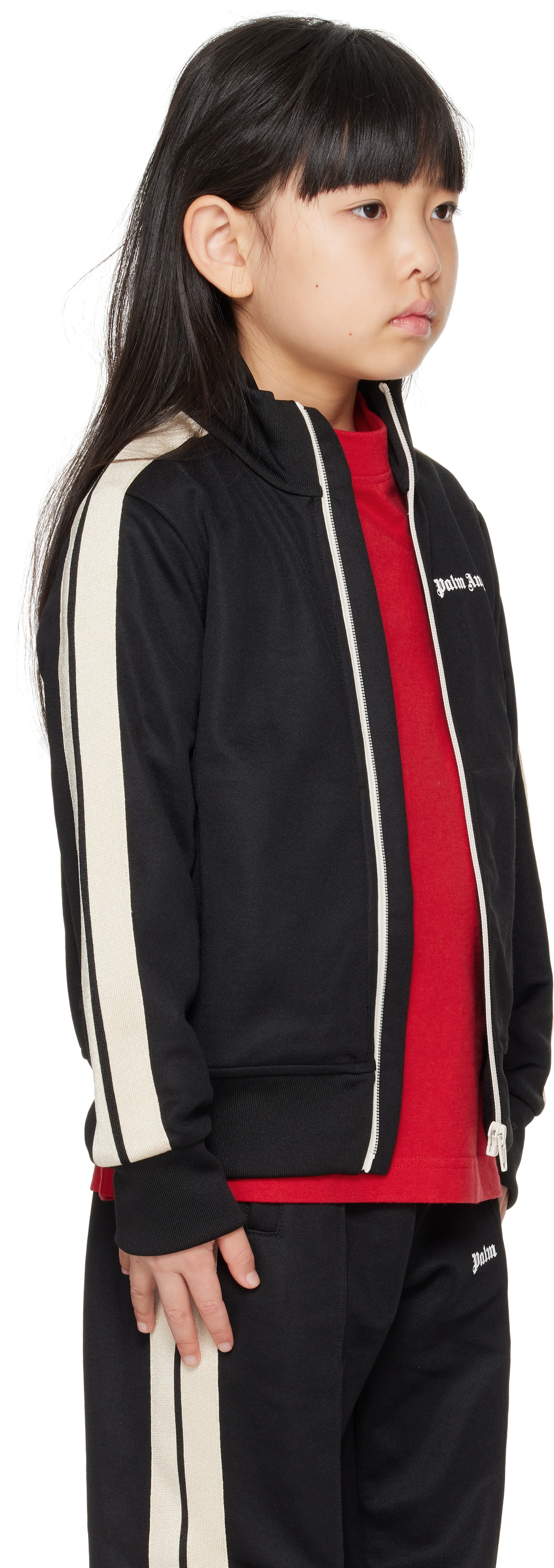 Palm Angels Kids Black Logo Track Jacket