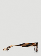 Striped Square Frame Sunglasses in Brown