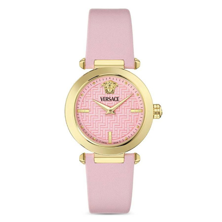 Photo: Versace Greek Quartz Pink Dial Ladies Watch VE5B00125