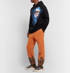 Undercover - Valentino Tapered Printed and Embroidered Nylon-Blend Sweatpants - Orange