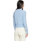 Victoria Beckham Blue Wool Mock Cropped Sweater