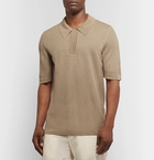 Dunhill - Tussah Silk-Mesh Polo Shirt - Beige