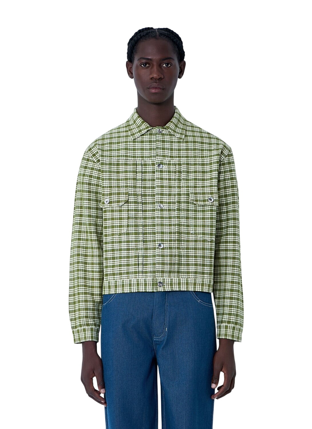 Story mfg. Men's Tuesday Jacket in Indigo Check Handloom Story Mfg.