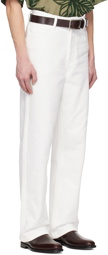 Dries Van Noten White Zip-Fly Jeans