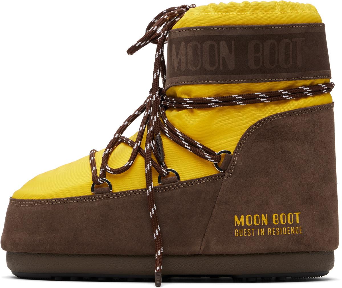 Guest in Residence Yellow & Brown Moon Boot Edition Icon Low Nylon Boots