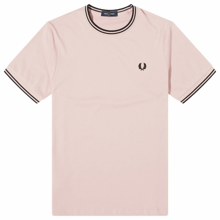 Photo: Fred Perry Men's Twin Tipped T-Shirt in Dusty Rose Pink/Black