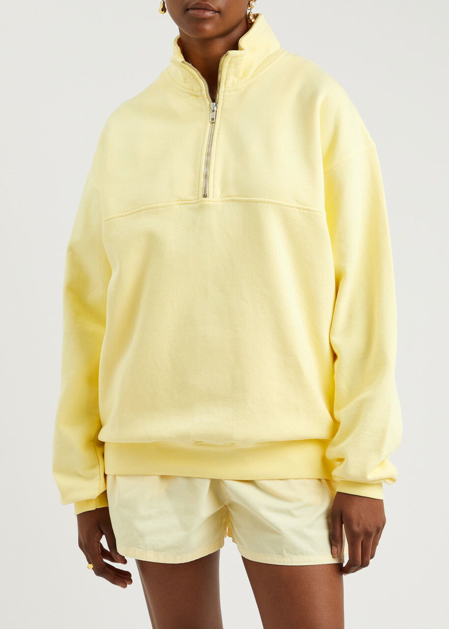 Colorful Standard Half-zip Cotton Sweatshirt Yellow