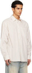 We11done White Striped Basic Shirt