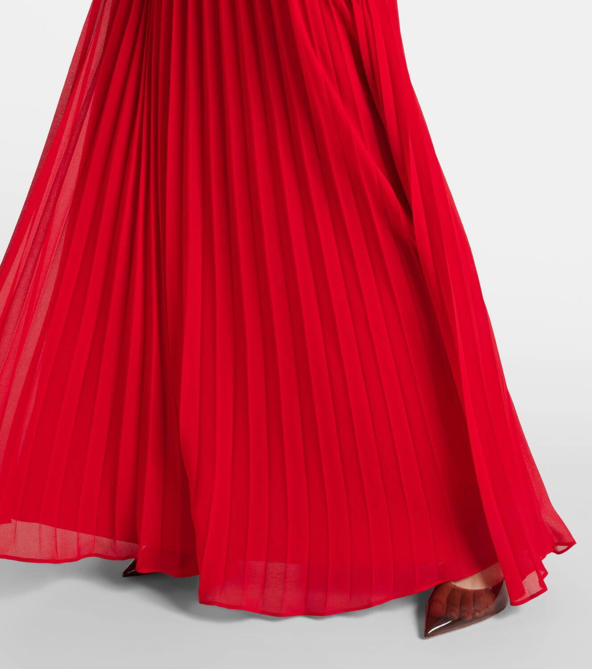 Self-Portrait Pleated off-shoulder chiffon gown Self-Portrait