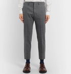 AMI - Grey Slim-Fit Tapered Cropped Tweed Suit Trousers - Gray