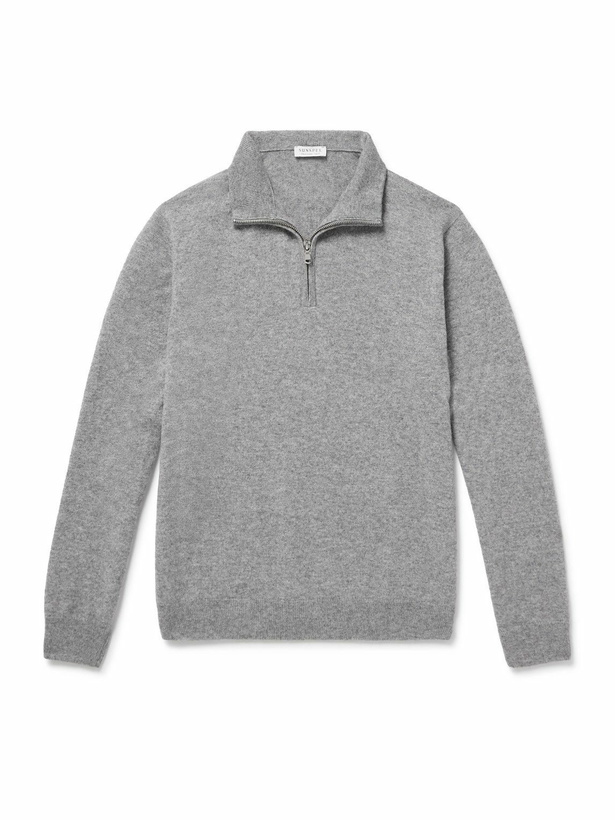 Photo: Sunspel - Cashmere Half-Zip Sweater - Gray