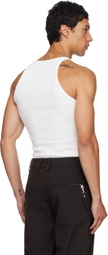 Courrèges White Buckle 90's Rib Tank Top