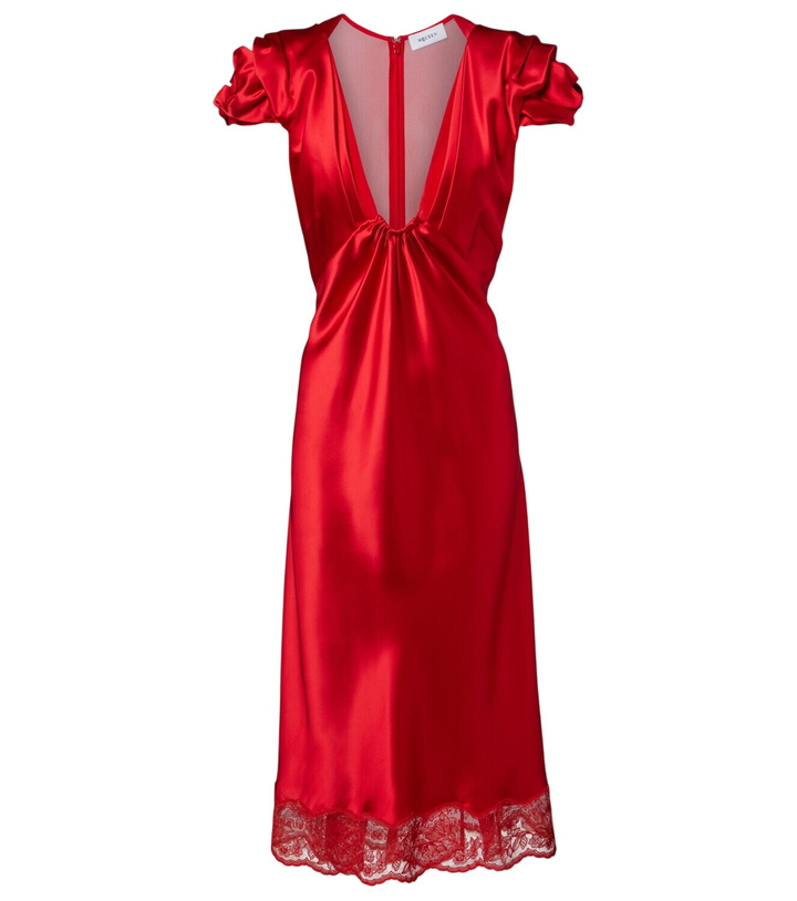 Photo: McQueen Lace-trimmed satin midi dress