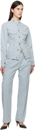 Victoria Beckham Blue Sculptural Denim Jacket