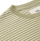 Folk - Striped Cotton-Jersey T-Shirt - Green