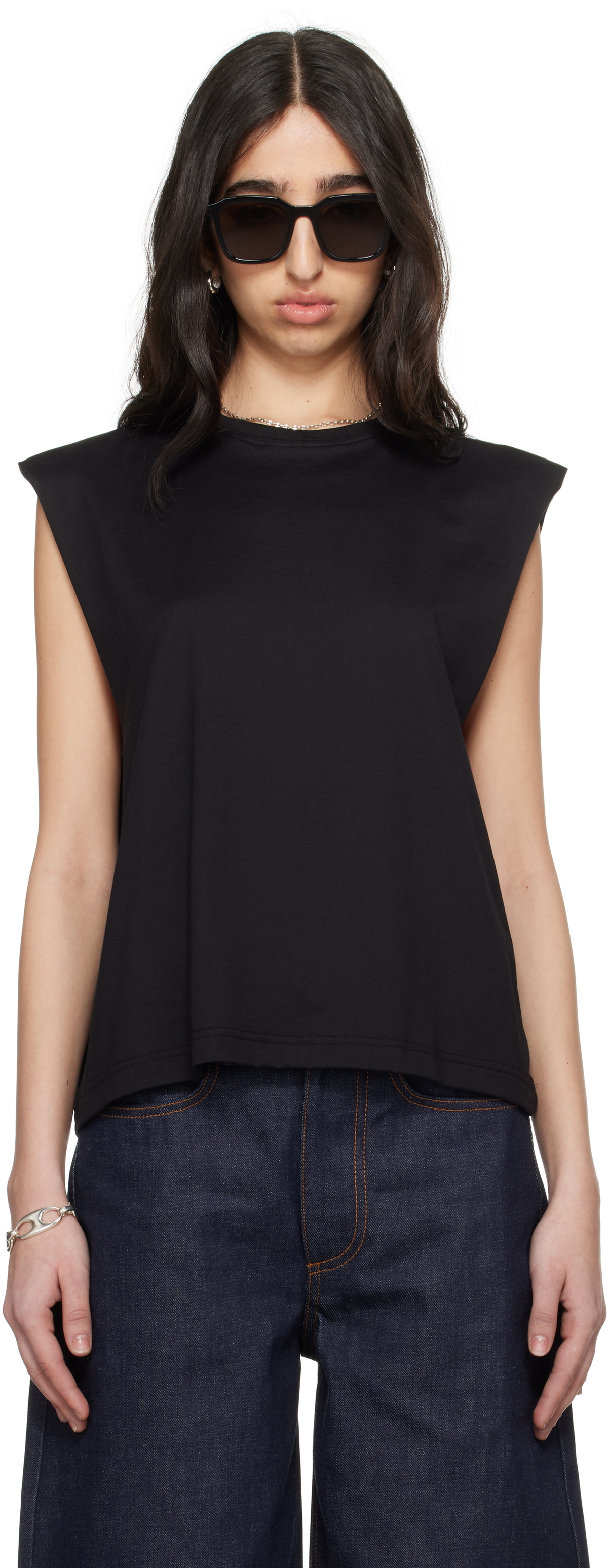 Meta Campania Collective Black Nat Tank Jersey Cotton Surfer T-shirt