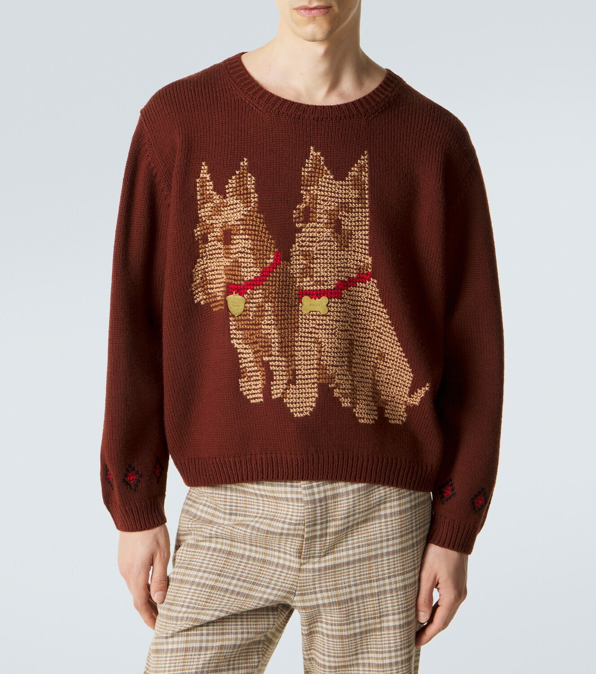 Bode Scottie embroidered wool sweater