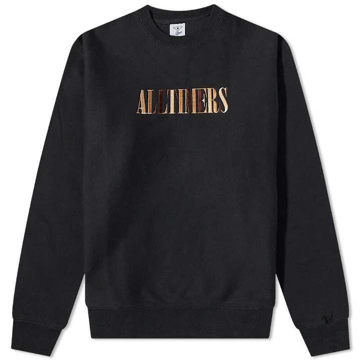 Photo: Alltimers Men's Midtown Heavyweight Embroidered Crew Sweat in Black