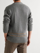 Tod's - Logo-Intarsia Cashmere and Wool-Blend Cardigan - Gray