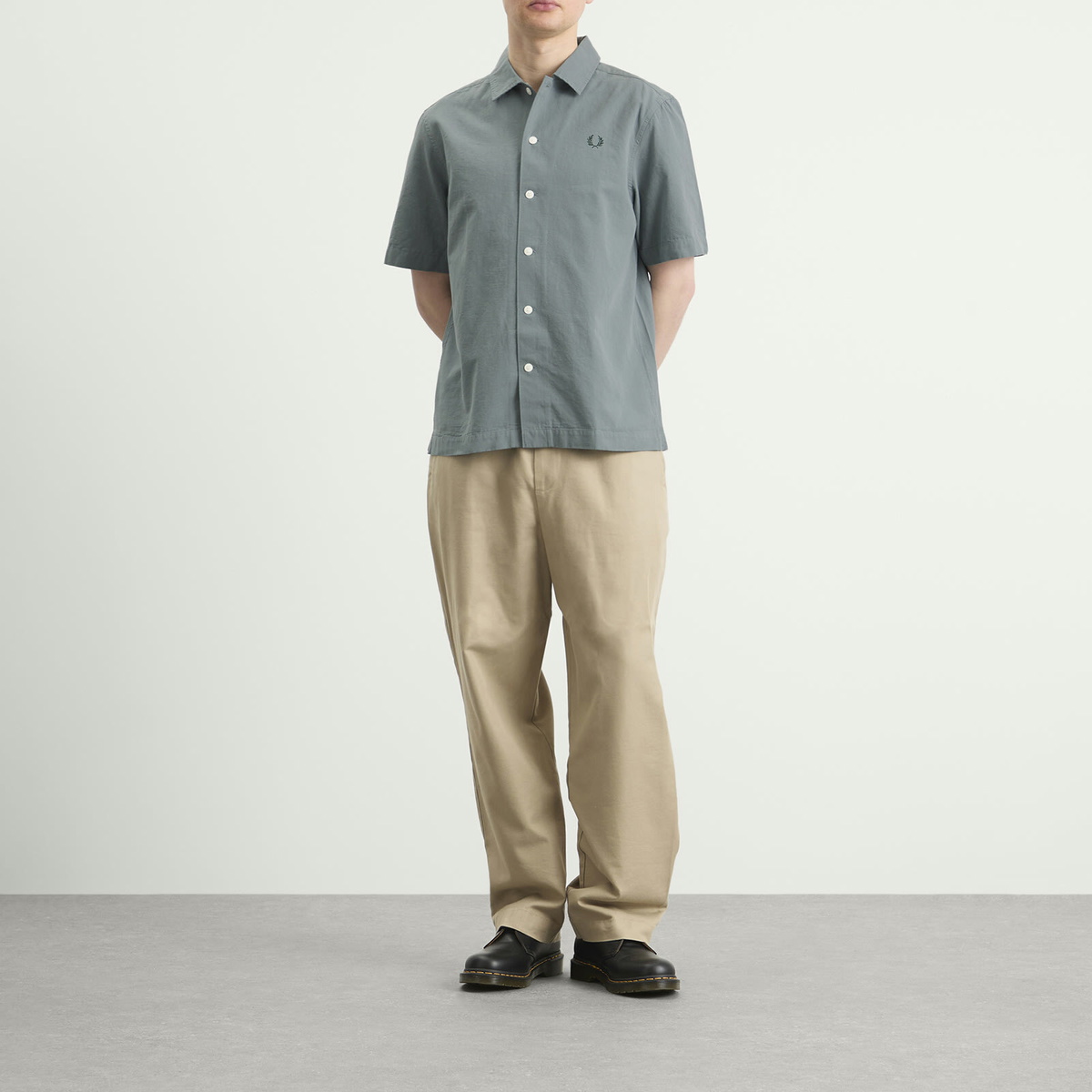 Fred Perry Men's Logo Shirt in Stockport Blue