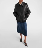 Alexander McQueen Oversized leather bomber jacket