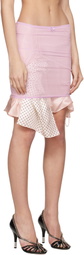 ALL-IN Pink Jewelry Tights Miniskirt