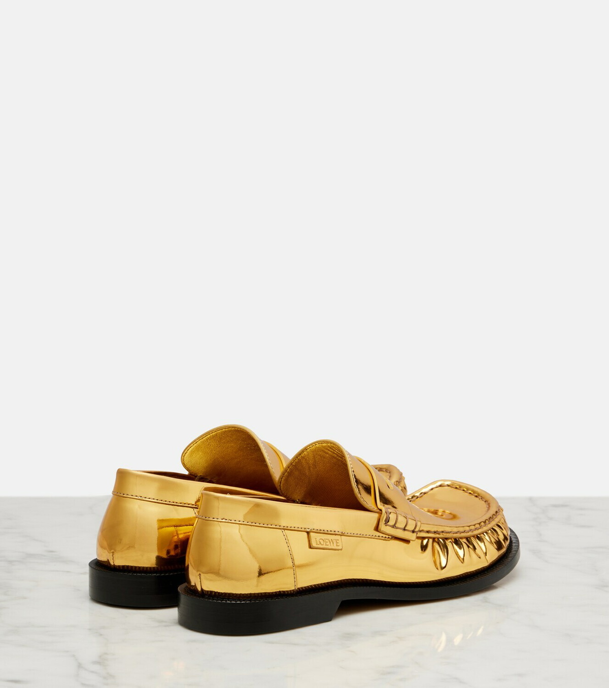 Loewe Campo mirrored leather penny loafers