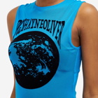 Jean Paul Gaultier Women's Flocked Earth Mesh Tank Top in Ibiza Blue/Black
