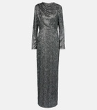Erdem Sequined draped maxi dress